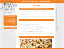 Tablet Screenshot of fleischerei-partyservice-hartmann.de